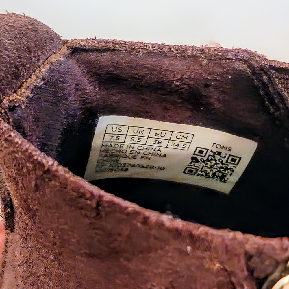 TOMS Brown Suede Ankle Boots Side Zip Comfort Low Heel Women's Chelsea 7.5 - Picture 9 of 15
